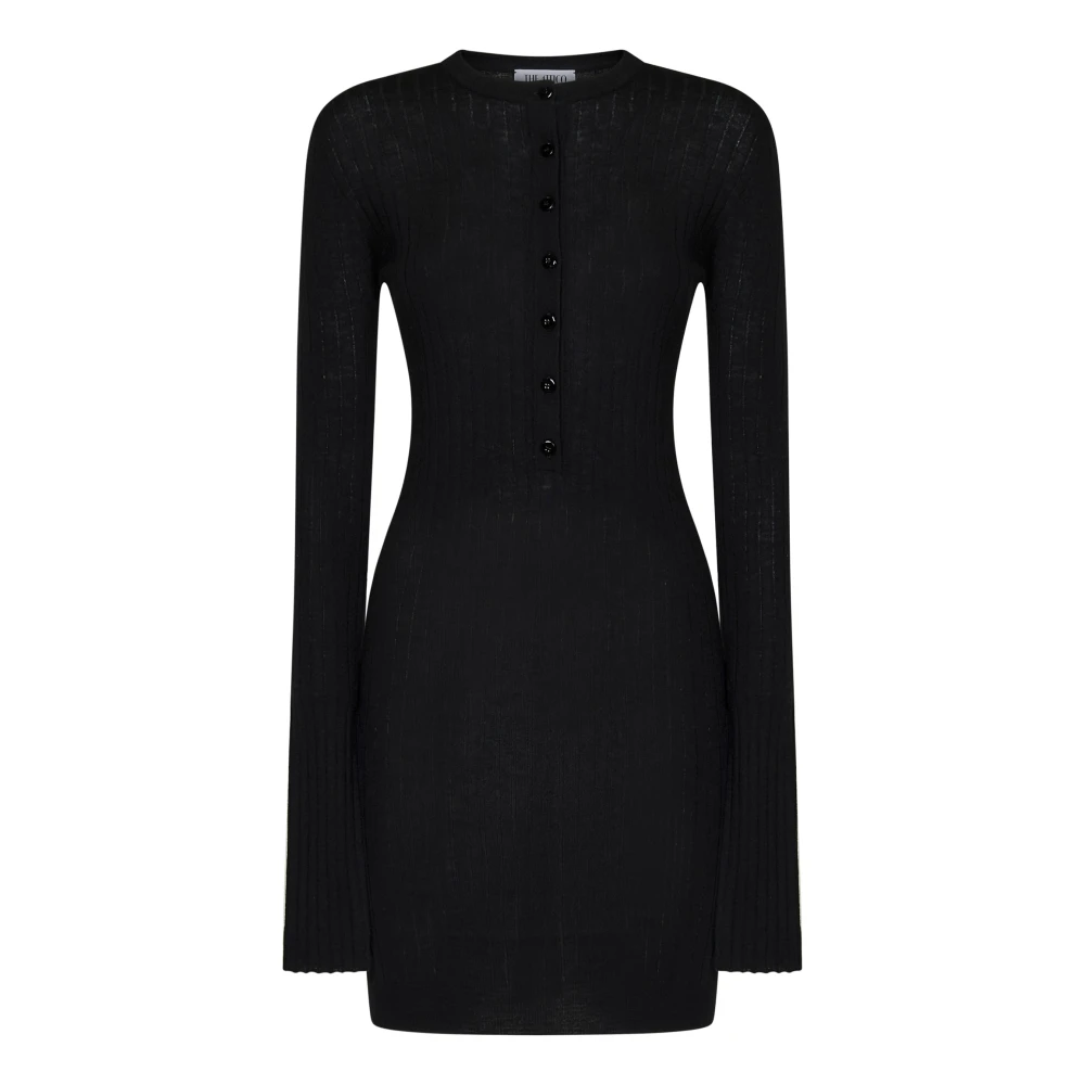 The Attico Zwarte Kasjmier Mini Jurk Black Dames