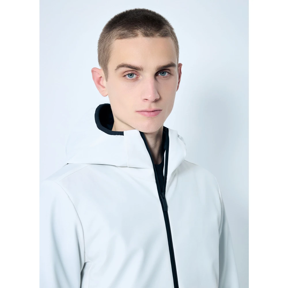 Moncler Matte Finish Donsjas met Contrasterende Afwerking White Heren