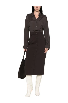 Midi Bi-material Dress