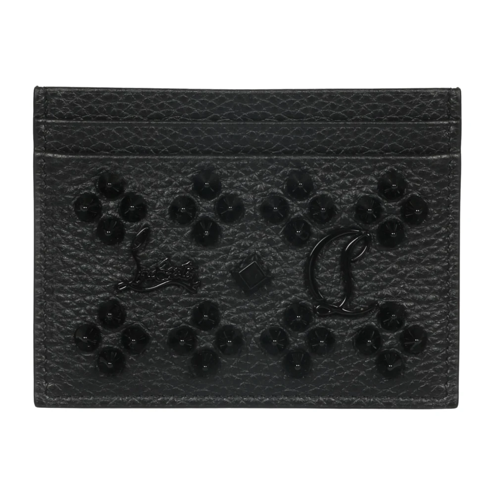 Christian Louboutin Gespikkelde Leren Kaarthouder Black Dames