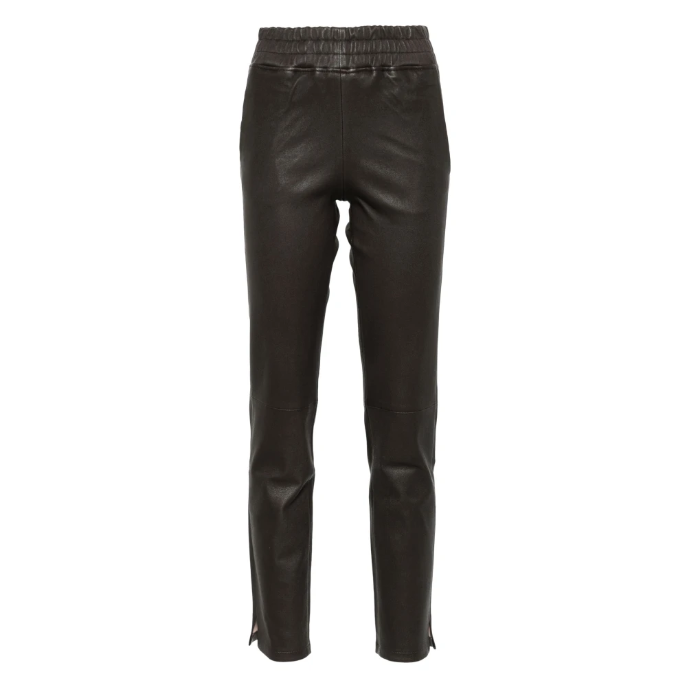 Arma Stretch Leren Broek Brown Dames