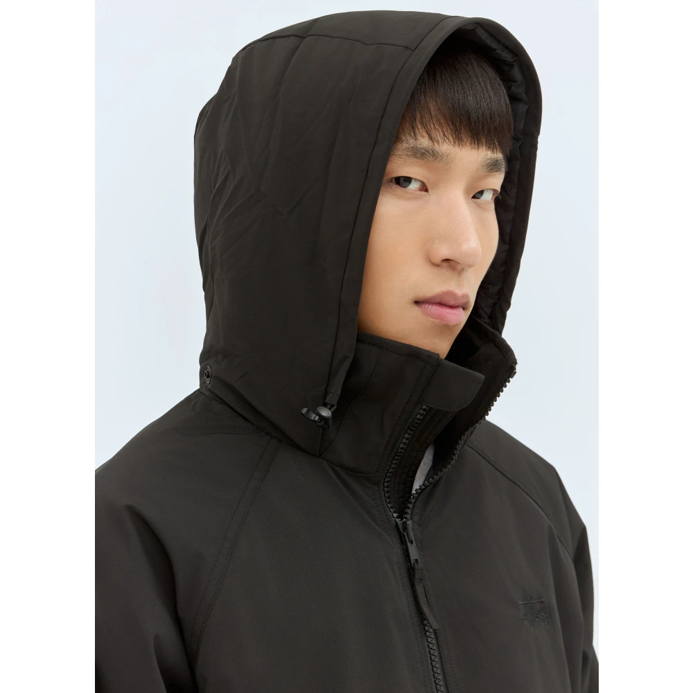 Stüssy Geborduurde Military Parka Jas Black Heren