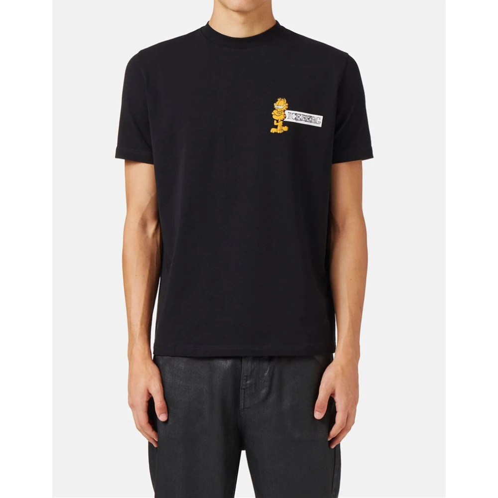 Iceberg Slim fit stretch jersey T-shirt Black Heren