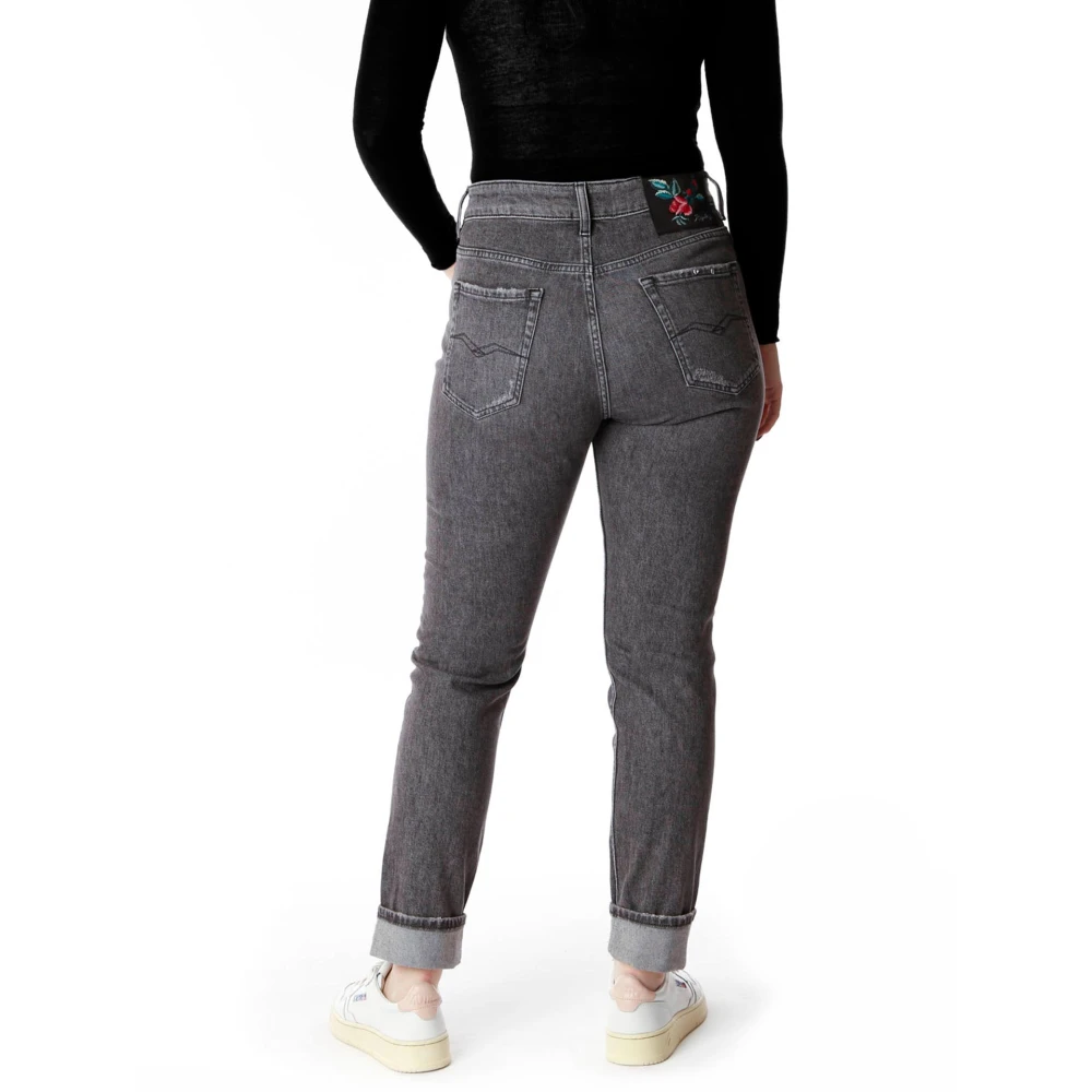 Replay Slim-Fit Boyfriend Jeans Gray Dames
