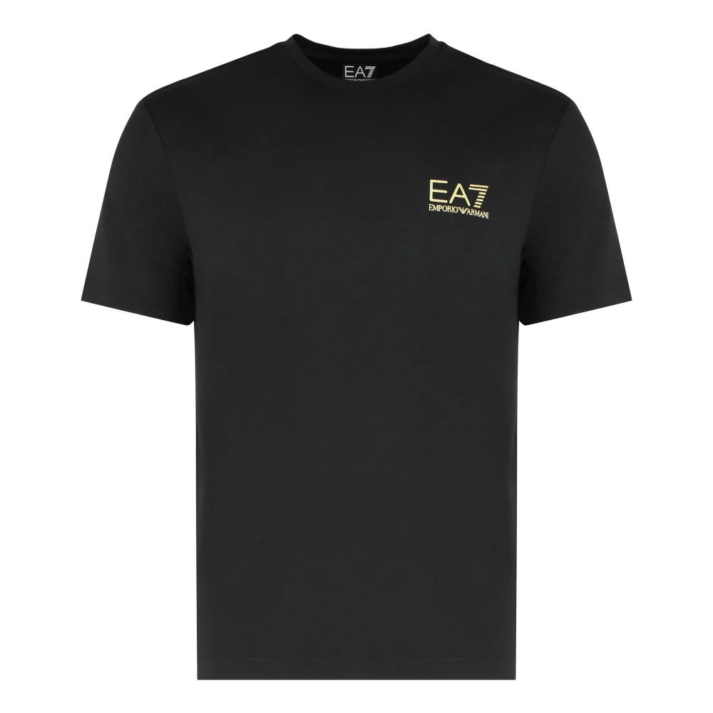Emporio Armani Ea7 Mannelijk Zwart Logo Print T-Shirt
