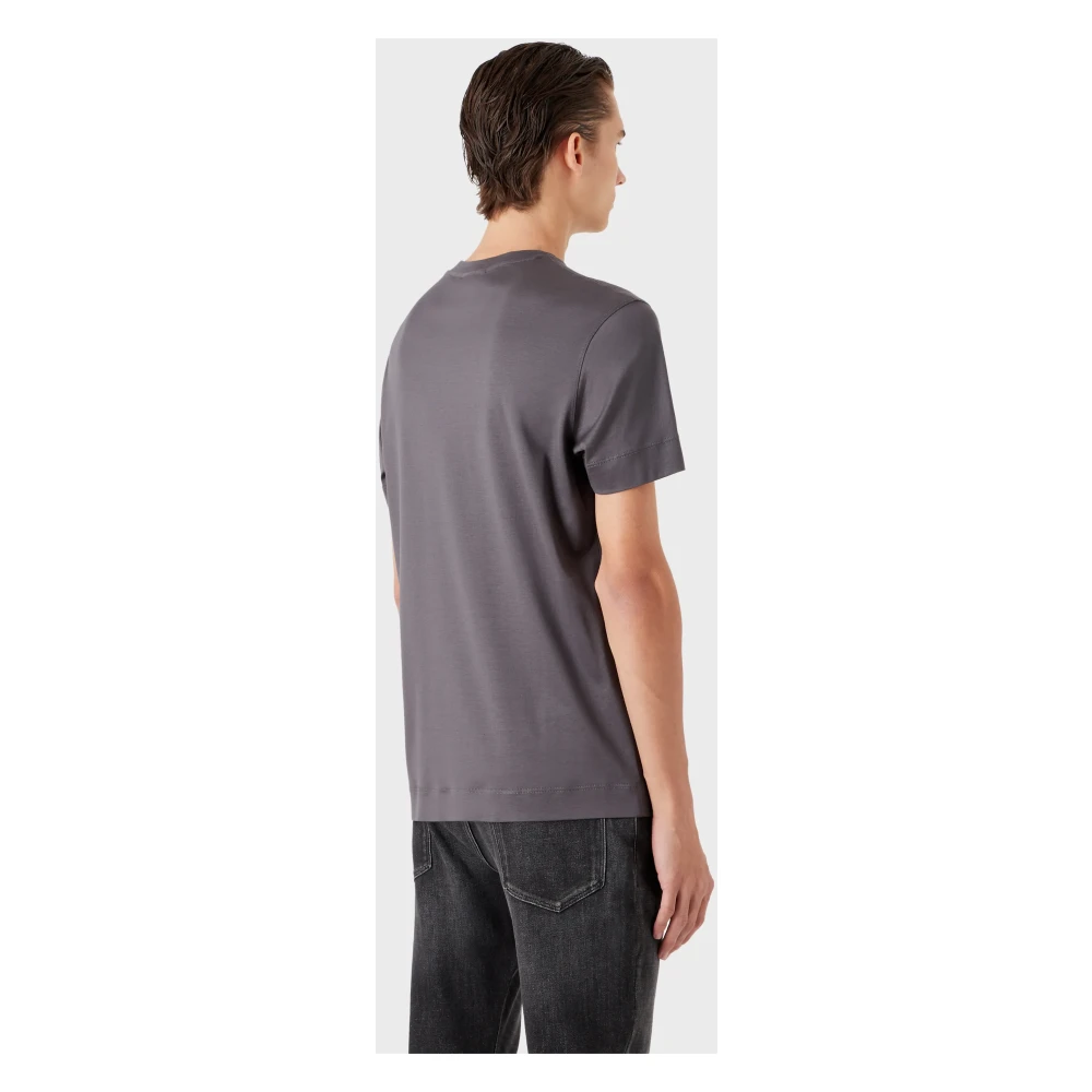 Emporio Armani Contrast Geborduurd T-Shirt Gray Heren
