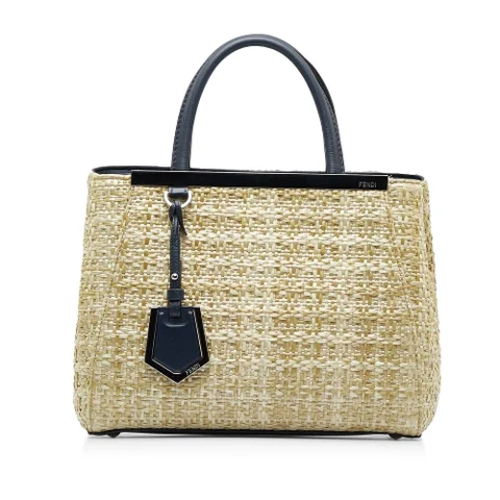 Fendi Vintage Pre-owned Raffia fendi-bags Beige Dames