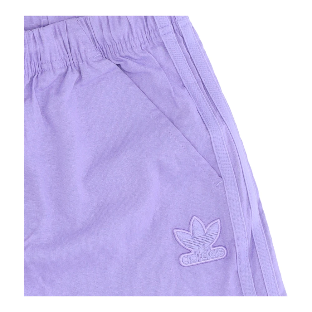Adidas Lichtpaarse Linnen Streetwear Shorts Purple Dames