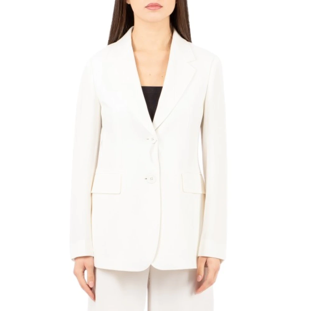 Max Mara Studio Kvinno Vit Jackor Dam, M, Linz Jacket