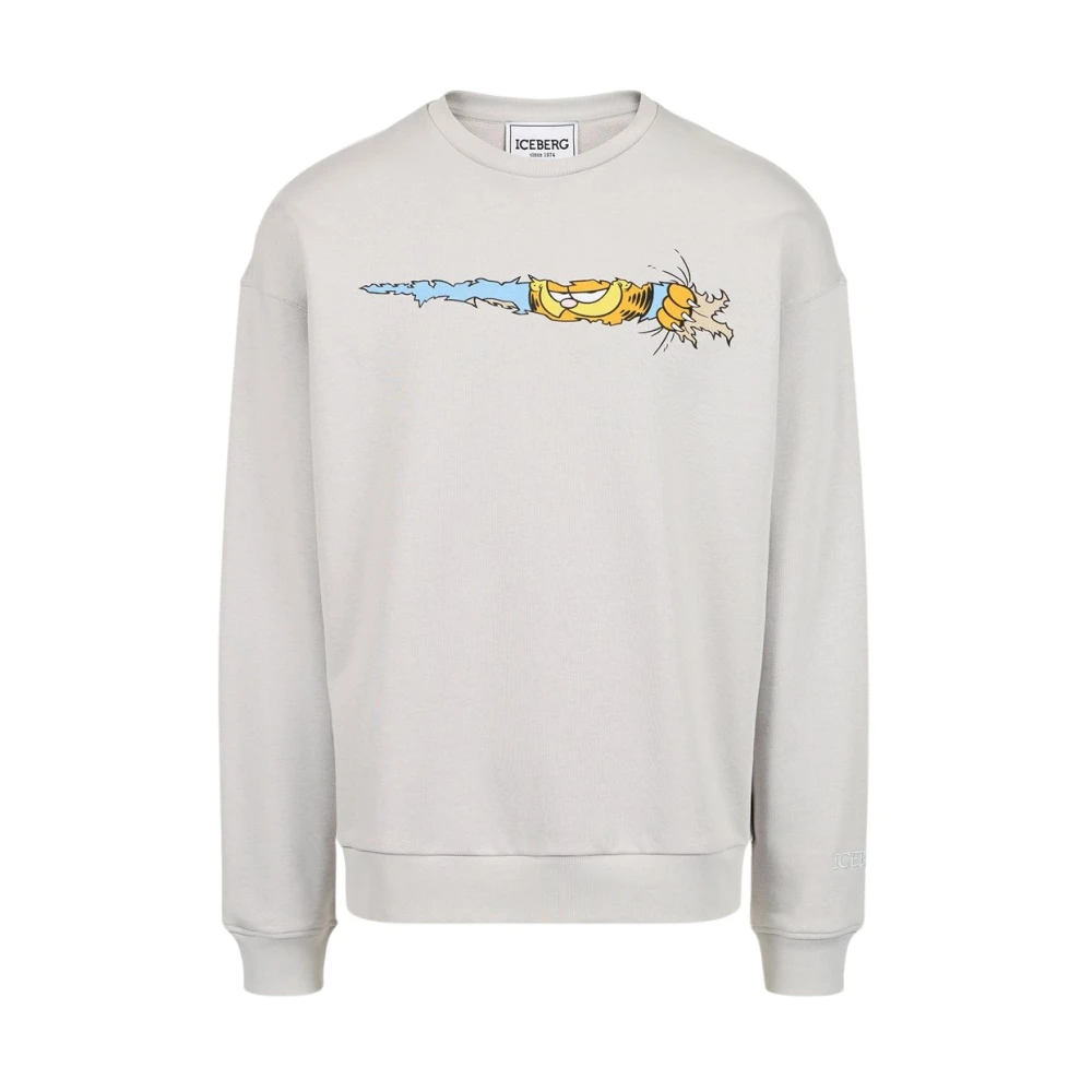 Iceberg Sweatshirt met ronde hals en Garfield-print Gray Heren