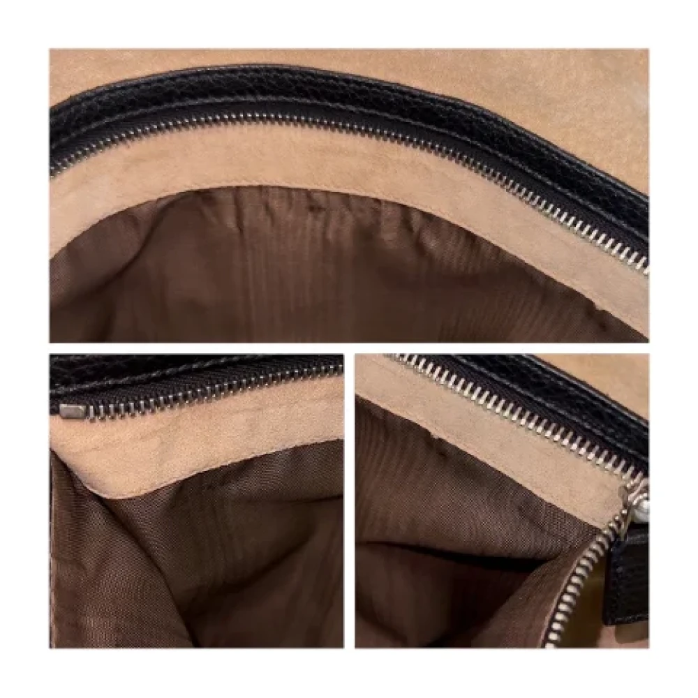 Gucci Vintage Pre-owned Leather briefcases Black Dames