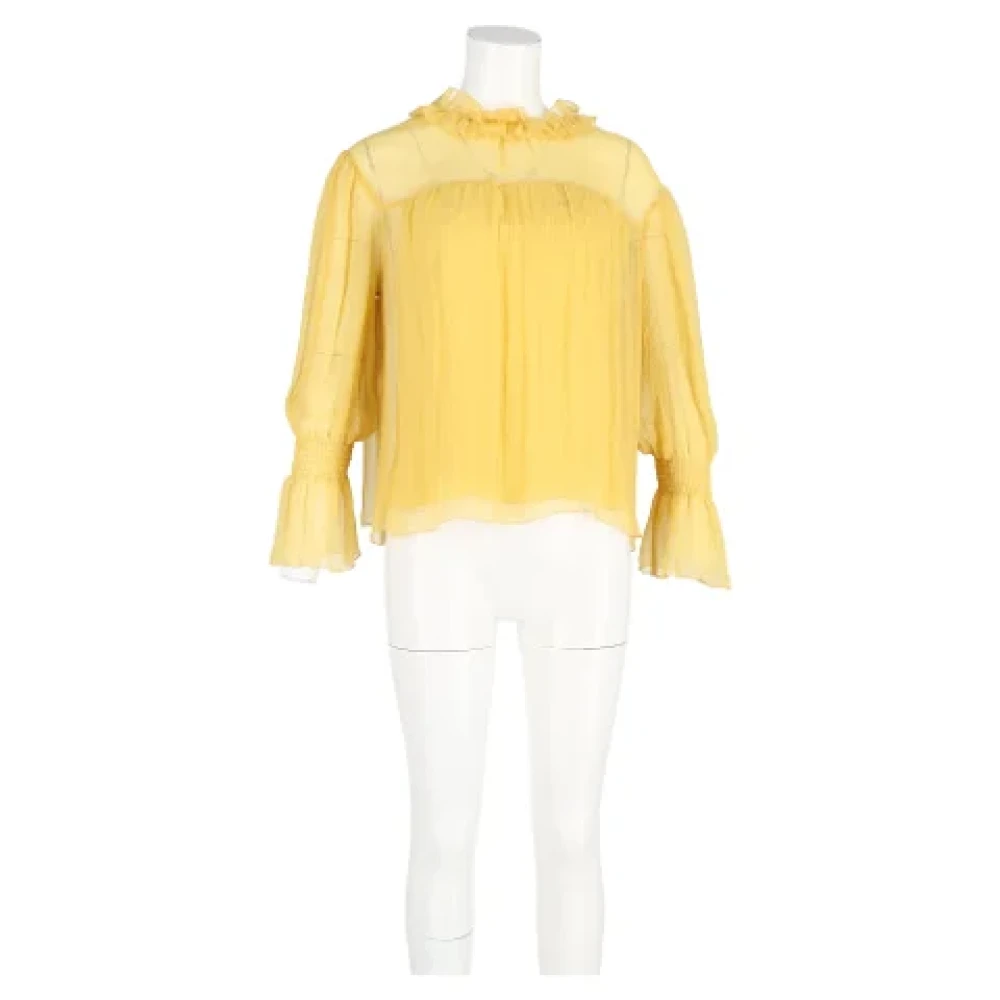 Chloé Pre-owned Silk tops Yellow Dames