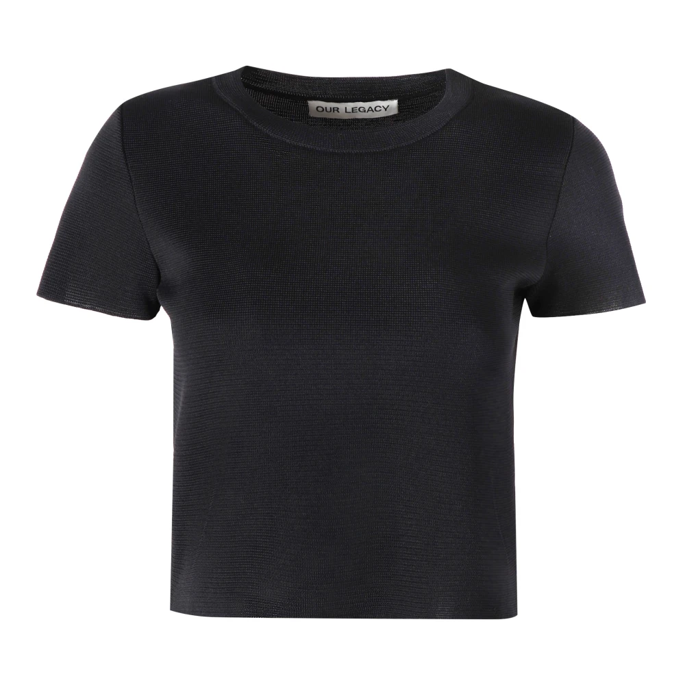 Our Legacy Gebreide cropped T-shirt Black Dames