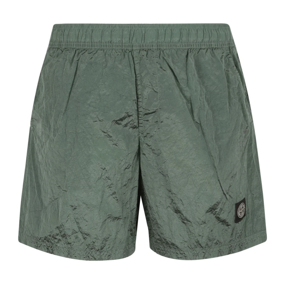 Stone Island Lichtgroene Technische Stof Boxershorts Green Heren