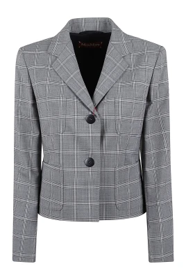 Grå Ull Blazer Jacka