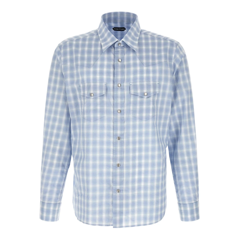 Tom Ford Men's Blue Western Shirt - Casual Shirts - L - Shirts