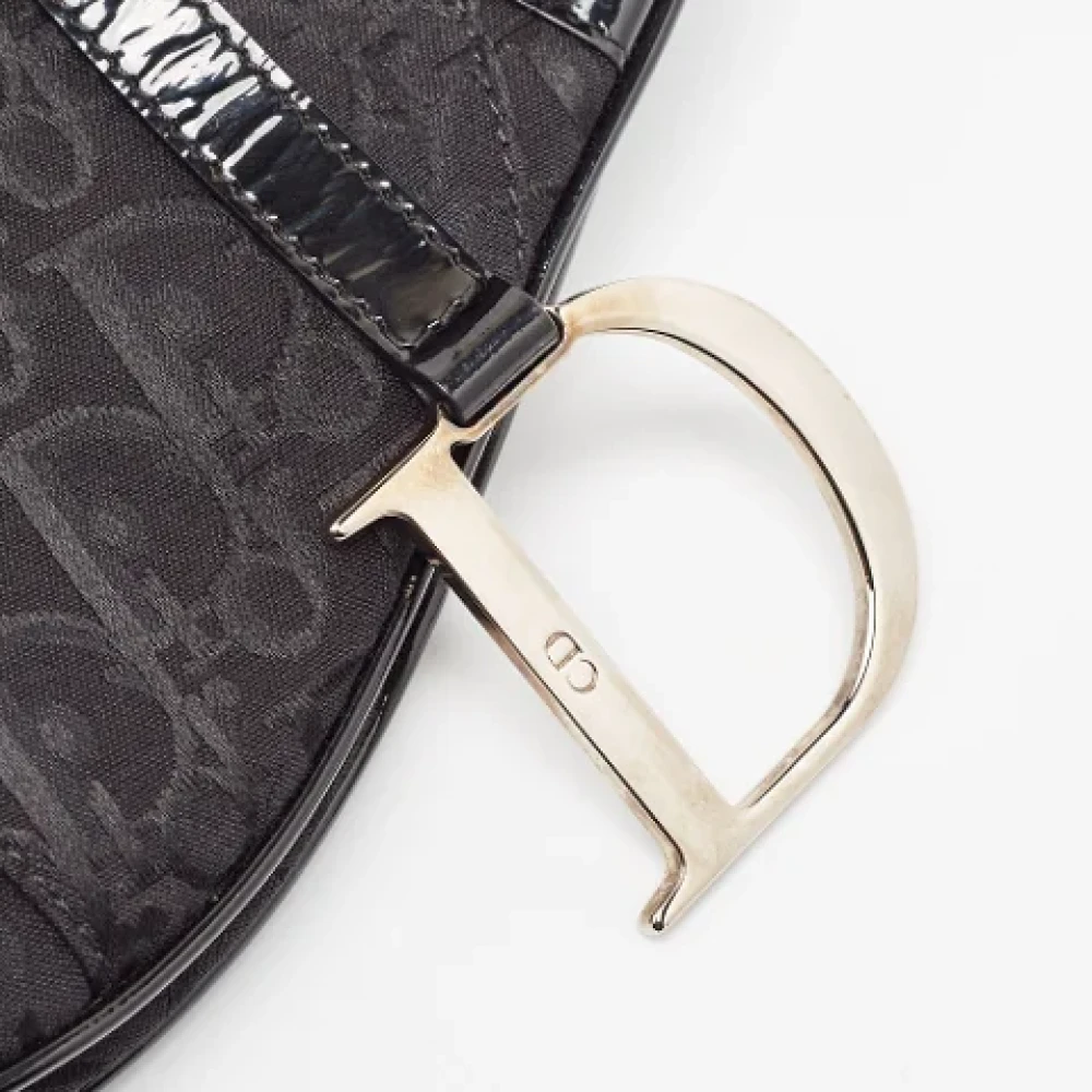 Dior Vintage Pre-owned Canvas handbags Black Dames
