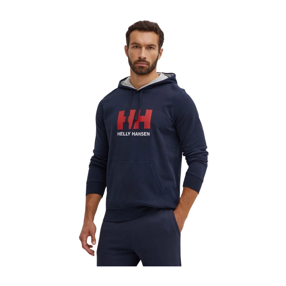 Helly Hansen Uomo Blu Felpa Con Cappuccio Logo - Immagine 3