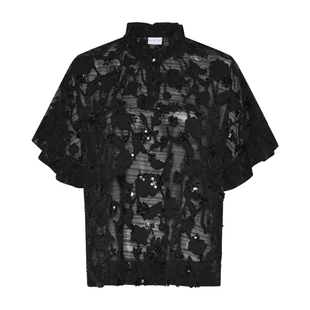 IN Front Chloe Pailletblouse Zwart Black Dames
