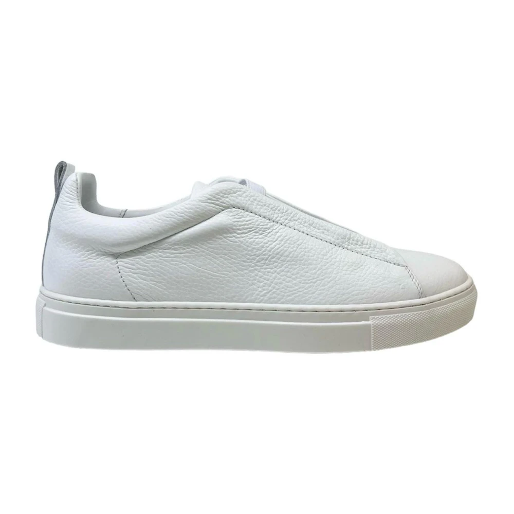 Marechiaro 1962 Witte Leren Sneakers Gekruiste Elastieken Heren Schoenen