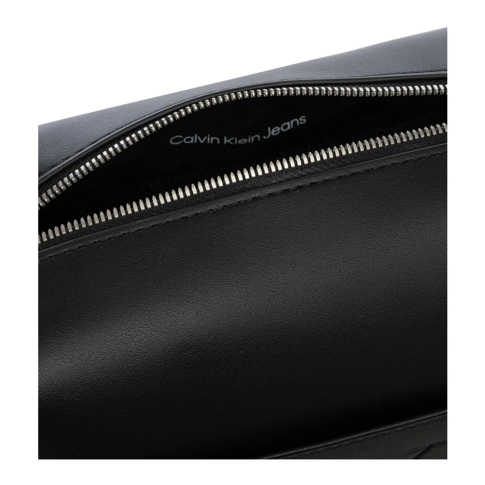 Calvin Klein Jeans Eenvoudige Toilettas met Ritssluiting Black Dames