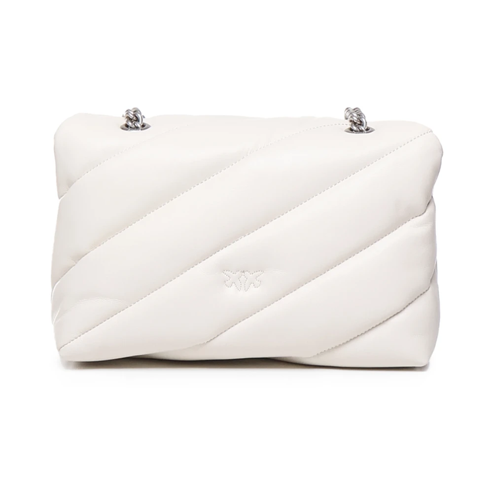 pinko Love Bag Puff in ivoor schapenleer White Dames
