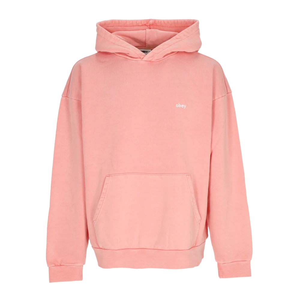Obey Lichtgewicht pigment hoodie fleece Pink Heren