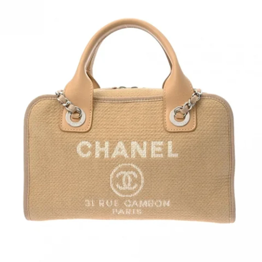 Chanel Vintage Pre-owned Canvas chanel-vskor Beige, Dam