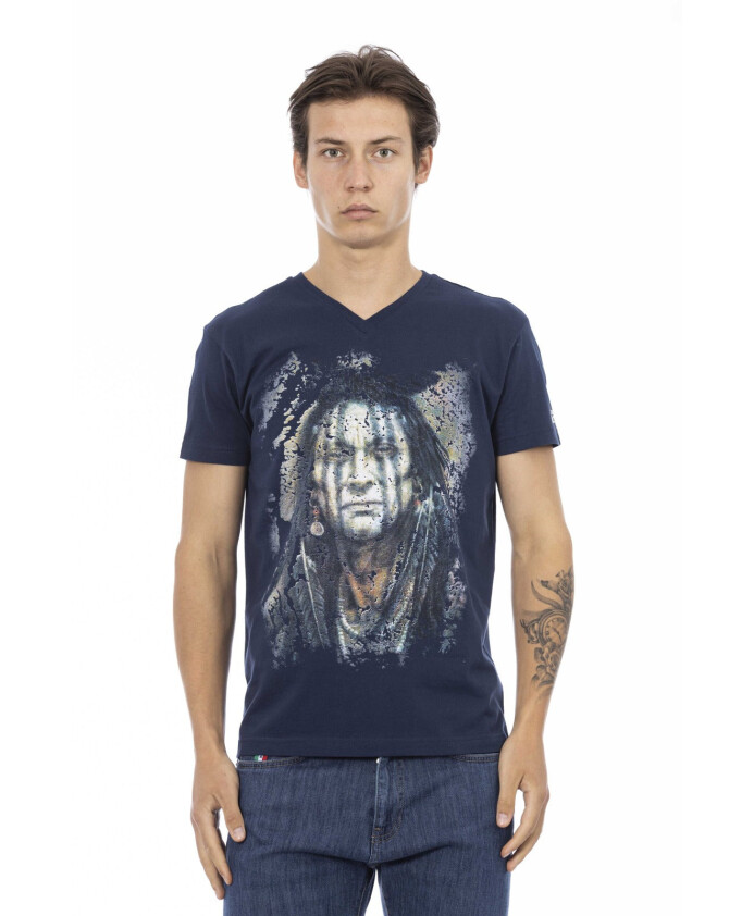 t-shirt-decontracte-col-v-avec-impression-frontale