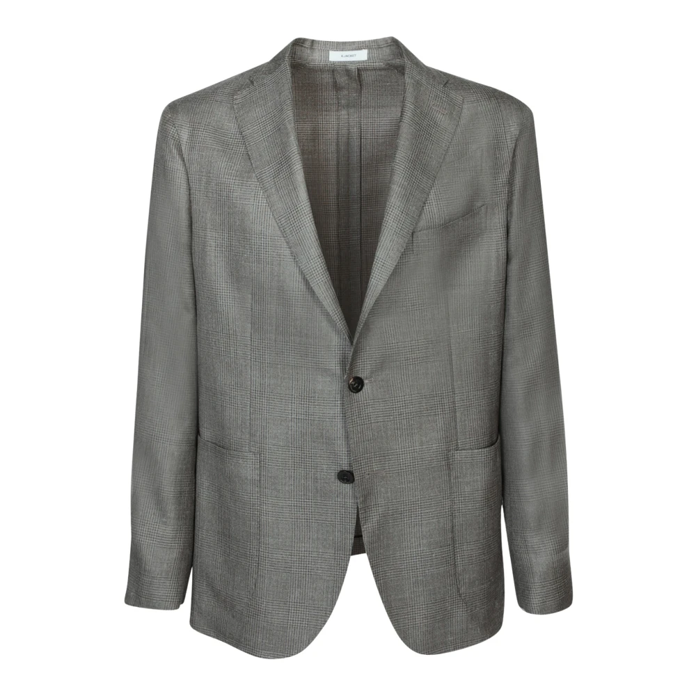 Boglioli Bruine Linnen Blazer Single-Breasted Notched Brown Heren