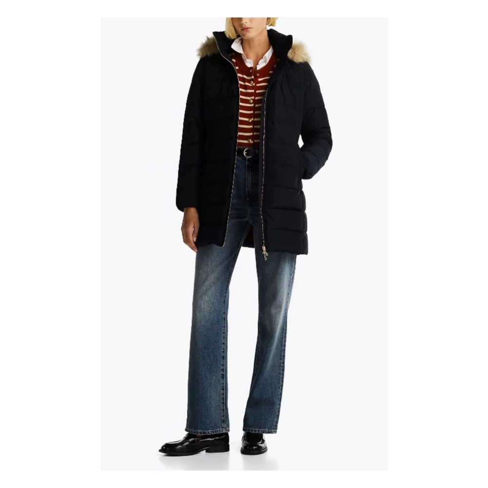 Tommy Hilfiger Heritage Down Tyra Coat met Bont Blue Dames