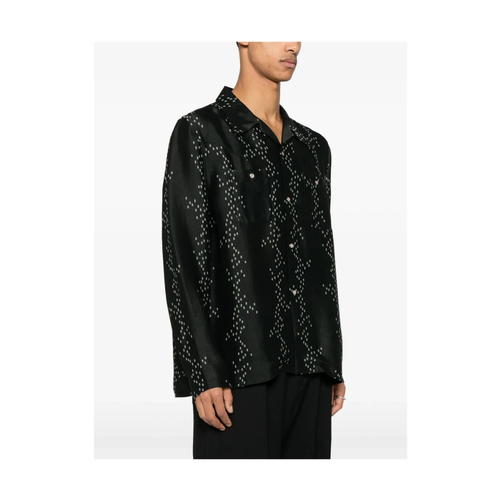 Needles Zwarte Blouse met Puntige Kraag Black Heren