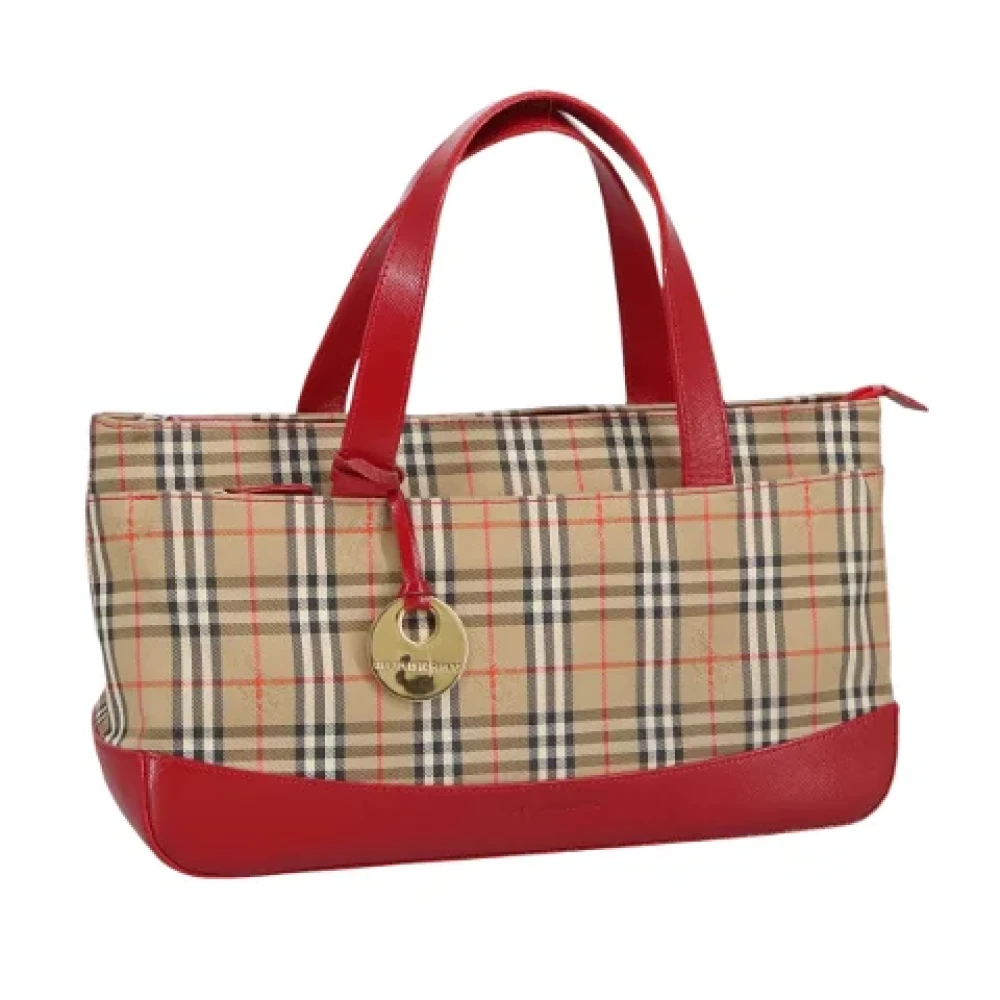 Burberry Vintage Pre-owned Canvas handbags Beige Dames
