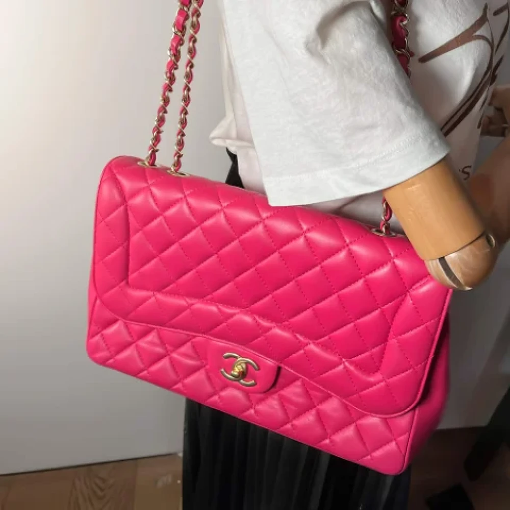 Chanel Vintage Pre-owned Leather handbags Pink Dames