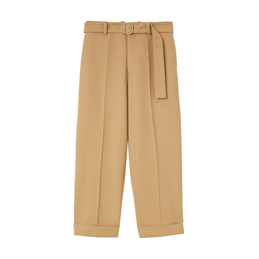 Jil Sander Kamelull Veckade Byxor Brown, Herr