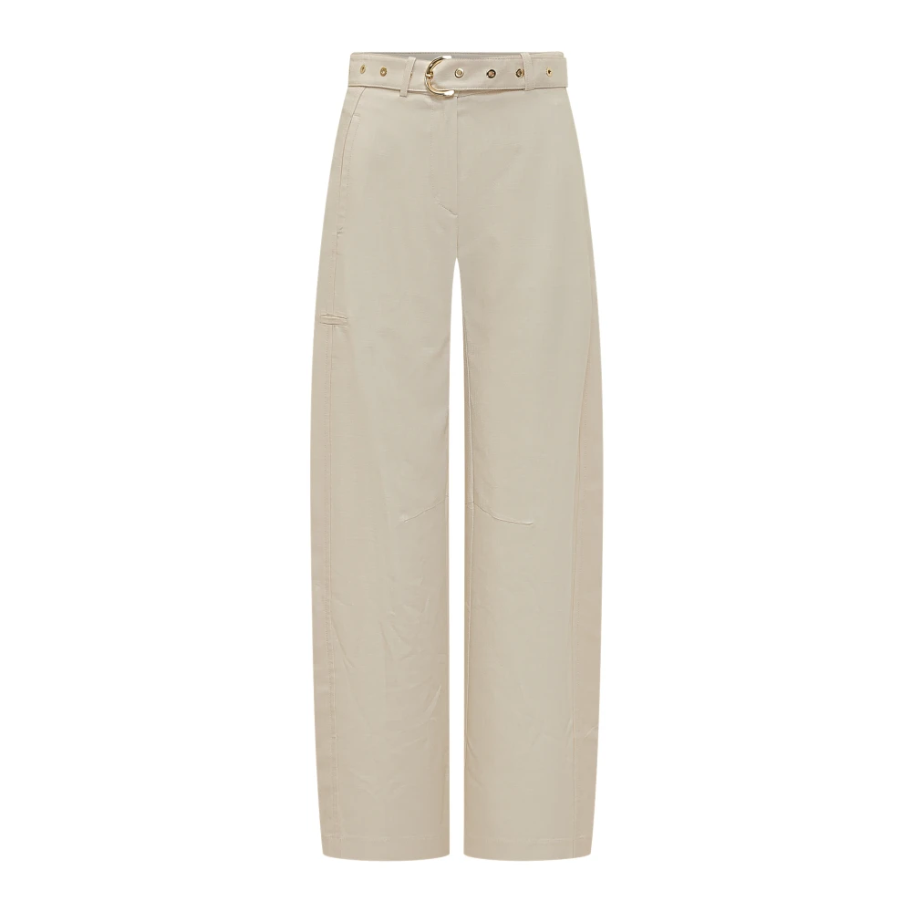 Pinko Lexy Trousers - Female - Straight Trousers - White - L - Trousers