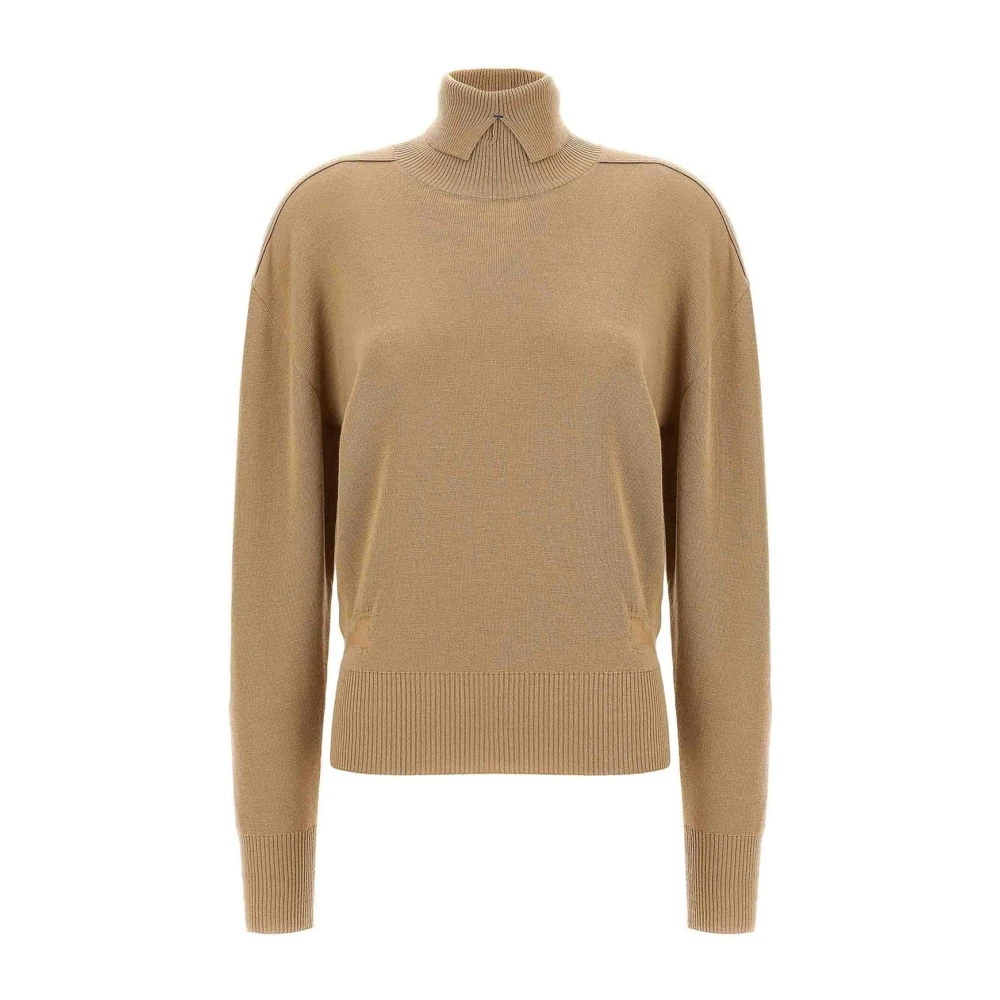 Burberry Women's Beige Turtlenecks, S, Turtle-Neck Jumper