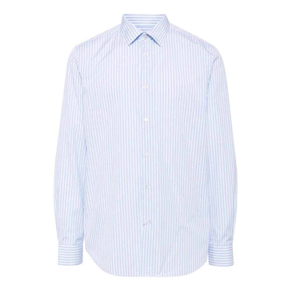 Paul Smith Blauw Gestreept Op Maat Gemaakt Katoenen Overhemd Blue Heren