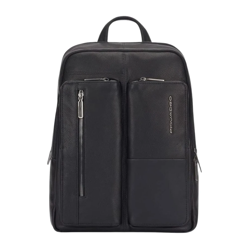 Piquadro Men's Black Backpacks, One Size, Laptop Backpack