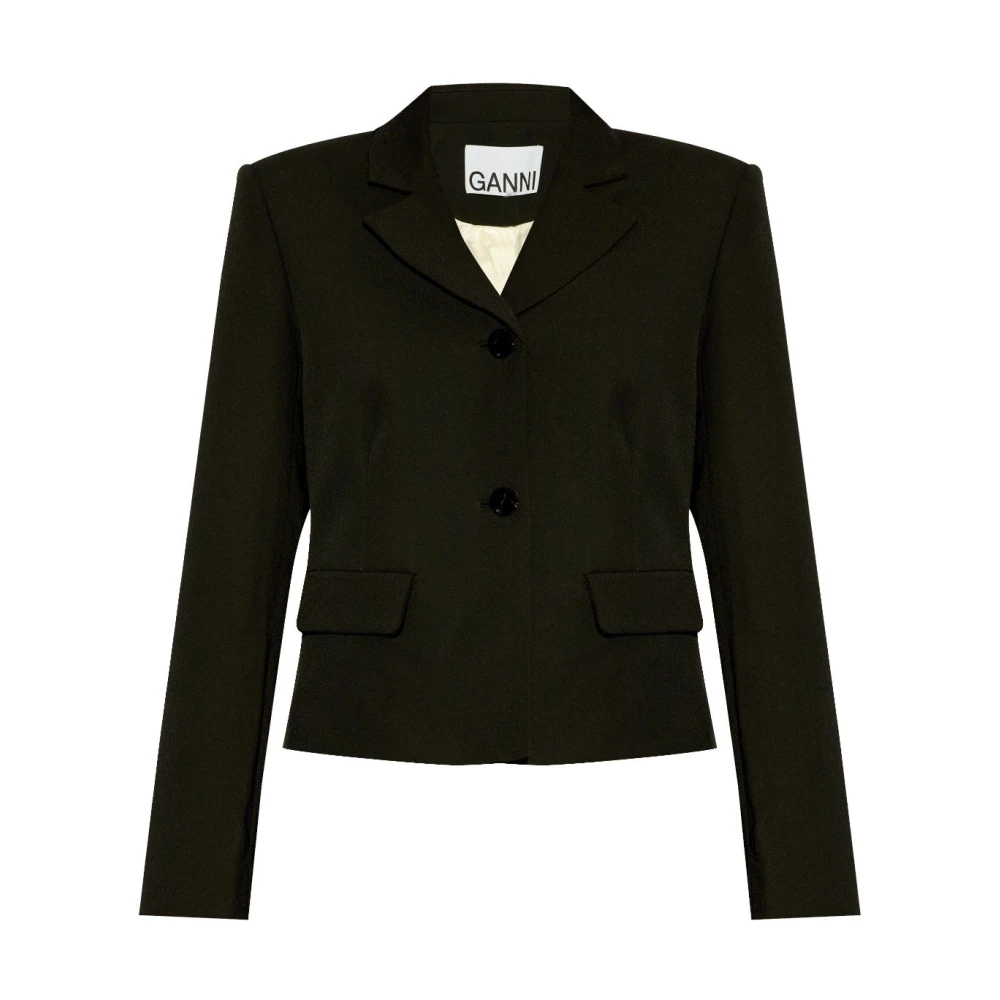 Svart Knappet Blazer