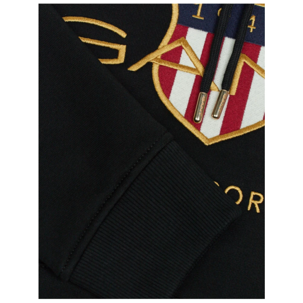 Gant Gouden Effect Hoodie Black Heren