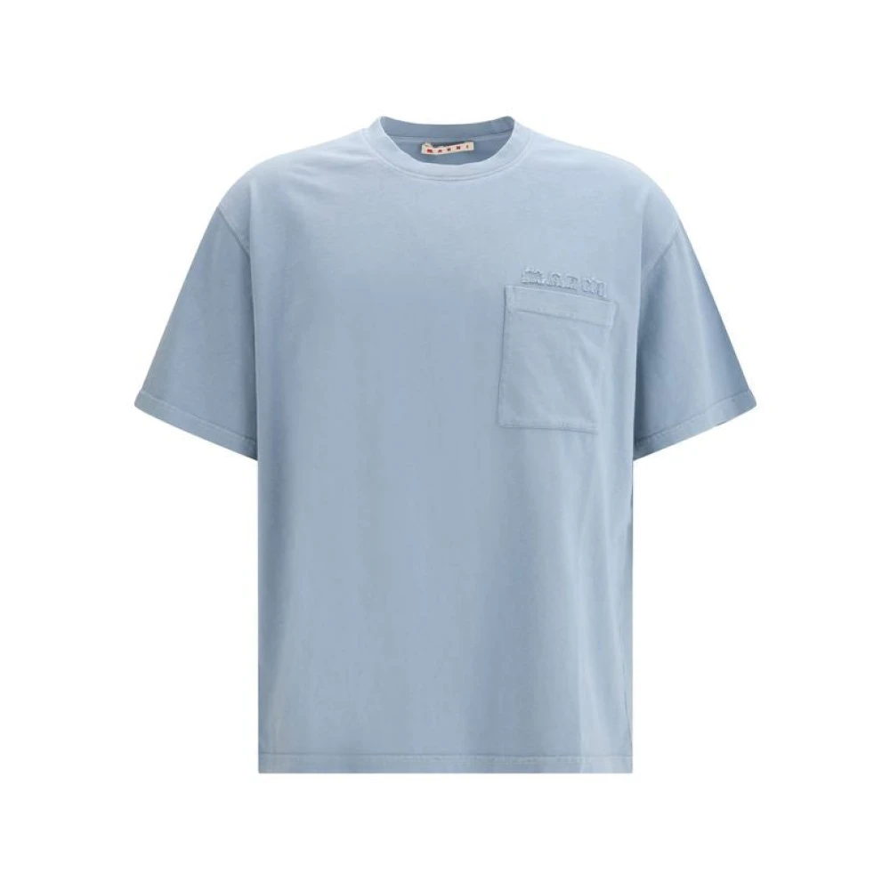 Marni Men's Blue Patches Cotton T-Shirt - T-Shirts - M - Tops