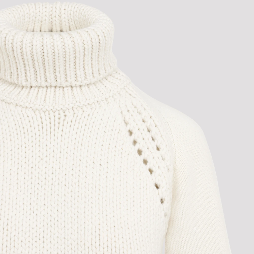 Fabiana Filippi Geribbelde Turtleneck Trui Beige Dames