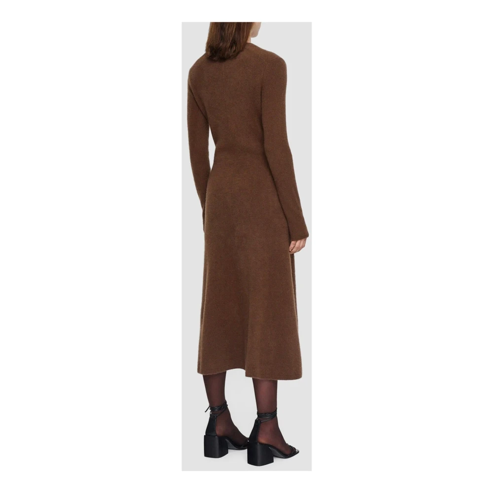 joseph Luxe Geborstelde Cashmere Fit to Flare Jurk Brown Dames