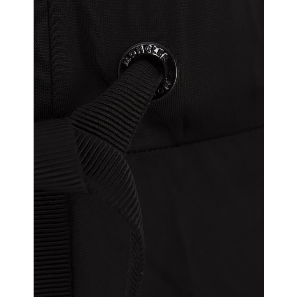Moncler Zwarte Fleece Shorts met Grosgrain Details Black Dames