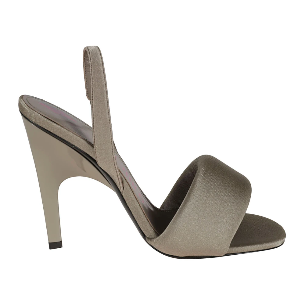 The Attico Grijze Satijnen Slingback Sandalen Gray Dames