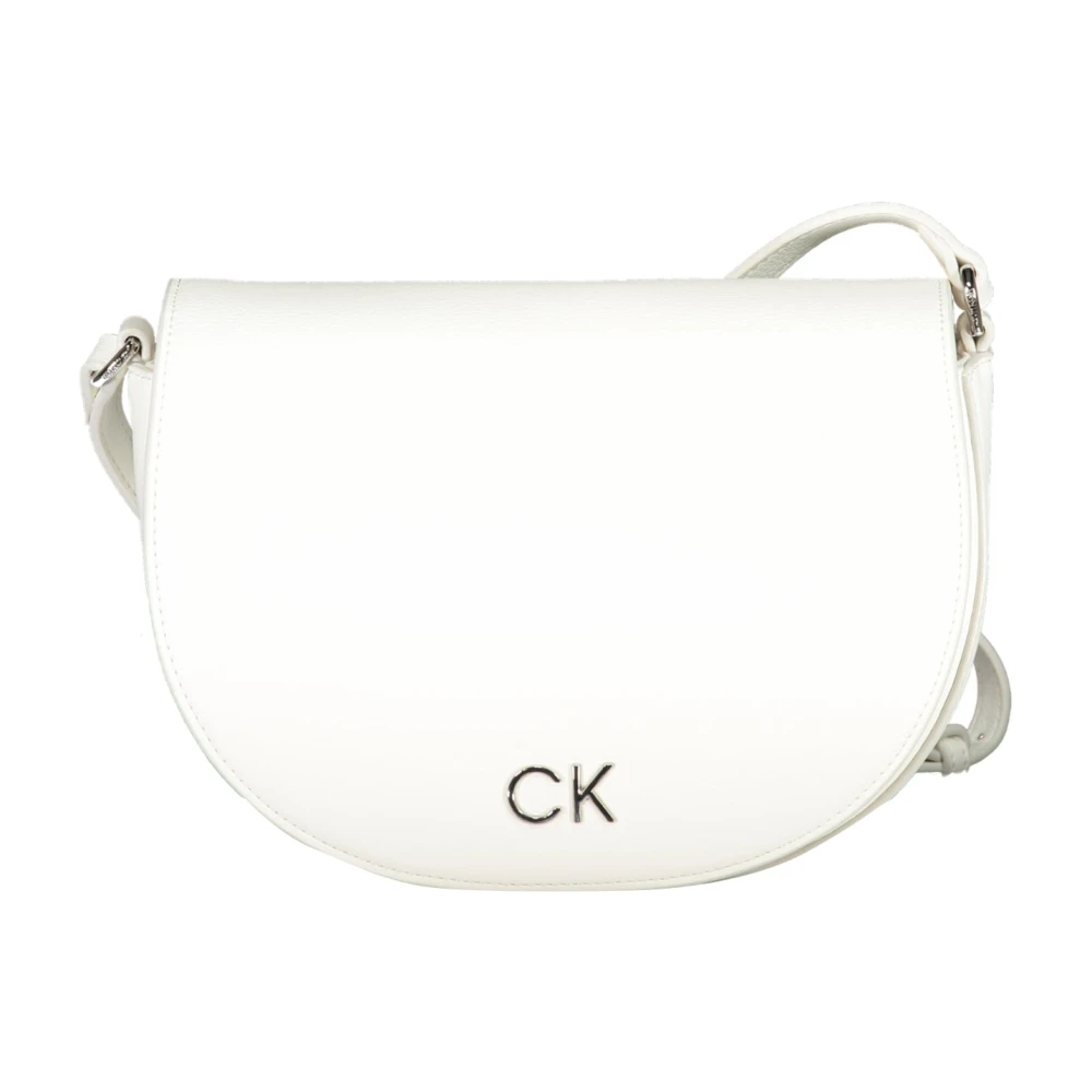 Calvin Klein Witte Schoudertas met Verstelbare Band White Dames