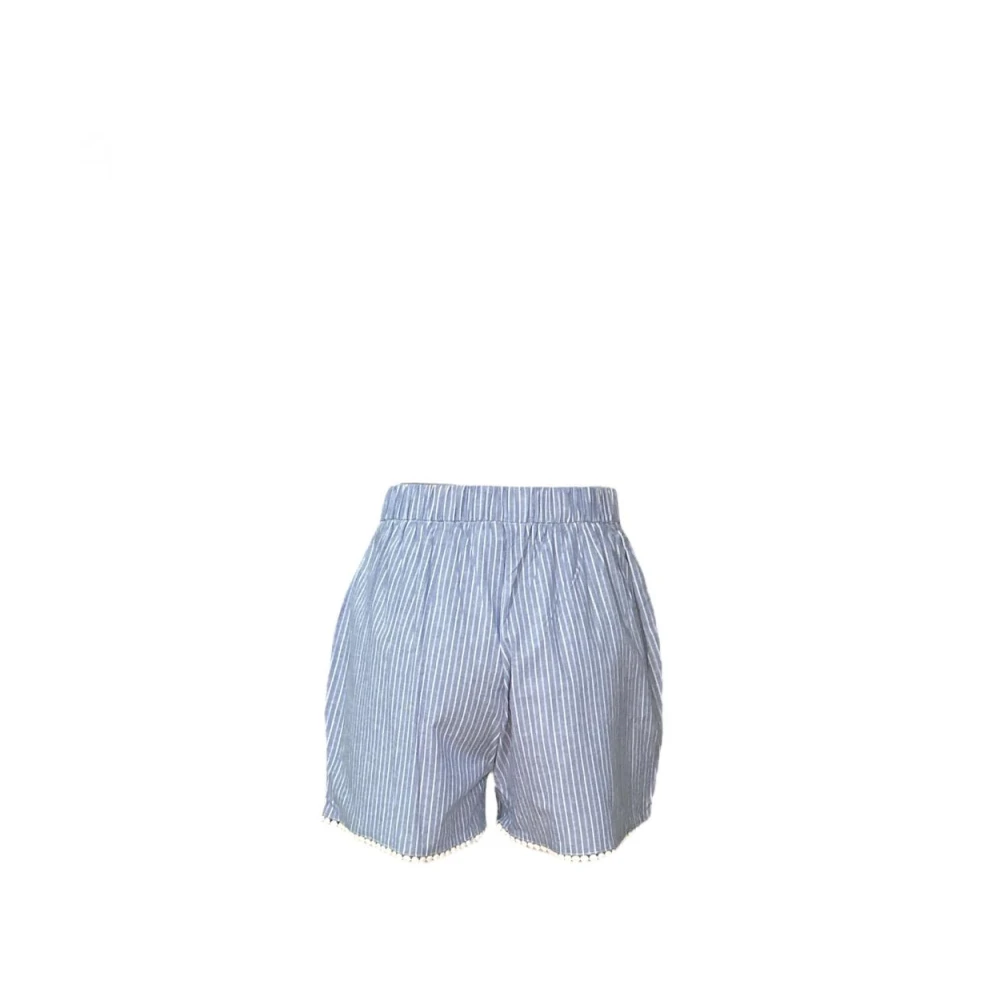 Molly Bracken Katoenen zomershort met elastische taille Blue Dames