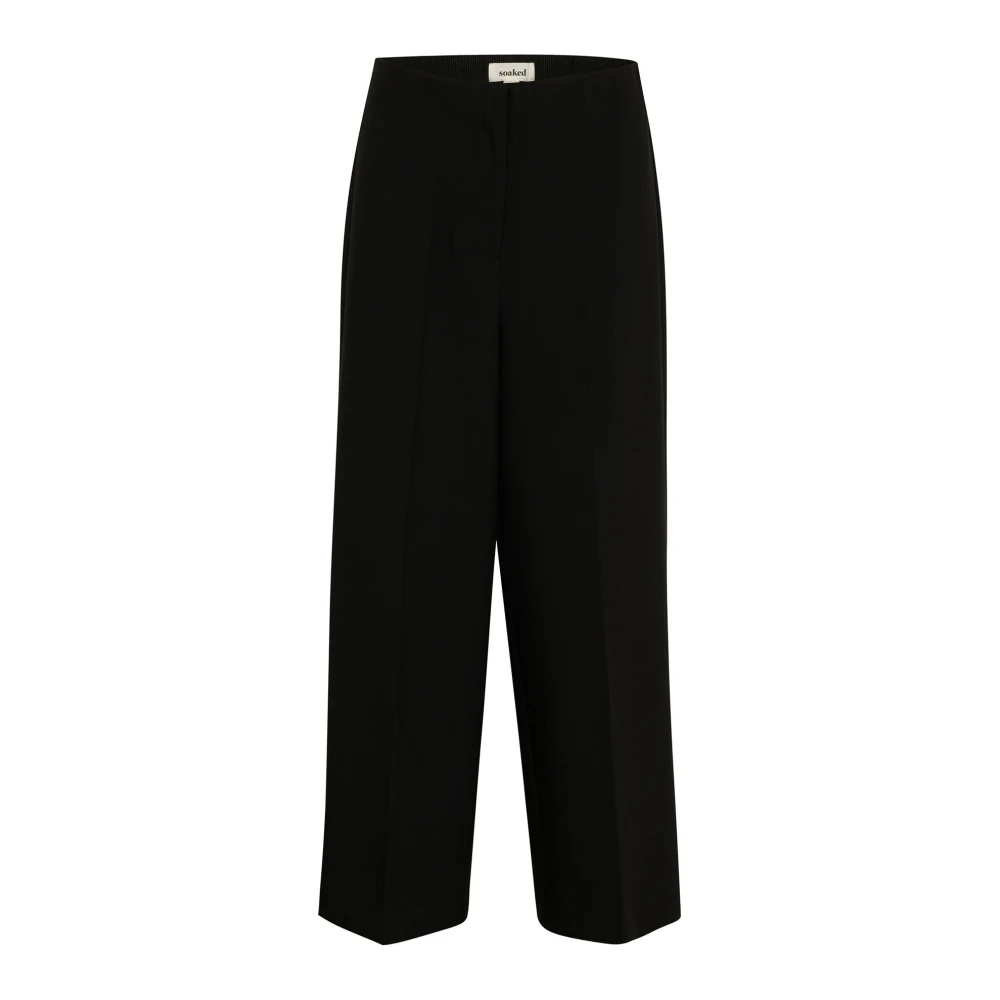 Soaked in Luxury Wijde Korte Zwarte Broek Black Dames