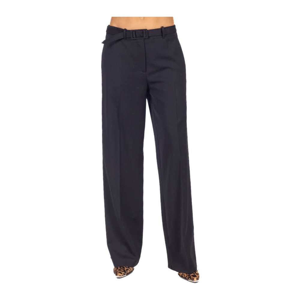 Semicouture Zwarte Perry Wijde Broek Black Dames
